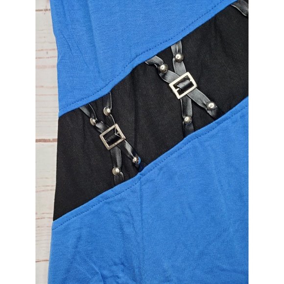 Vento Vassari Blue Zipper Design Slim Fit Zipper Collar Short Sleeve Med Shirt - Picture 3 of 12